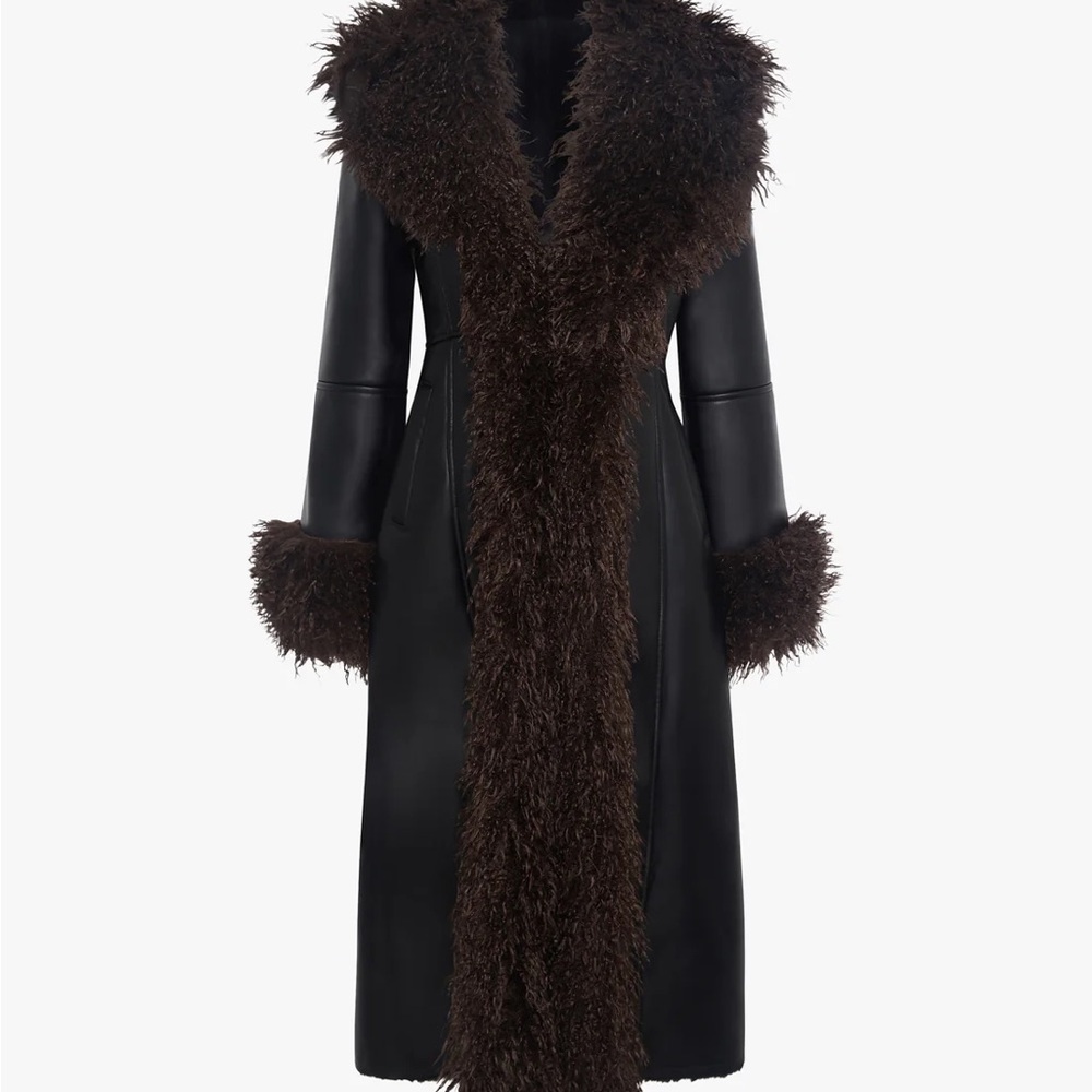 WeWoreWhat Black and Brown Teddy Jacket